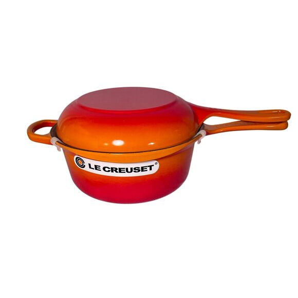 New In Box Le Creuset Multifunction Pan, 2.5 Qt. 2 in 1 Frame Orange Sauté Pan - Picture 3 of 11
